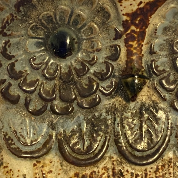 Vintage stoneware hand painted soap & sponge dish, trinket dish, - Picture 11 of 15